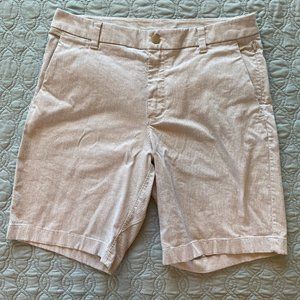 Lululemon Men’s White-Grey Commission Chino Shorts (Size 32/7” Inseam)